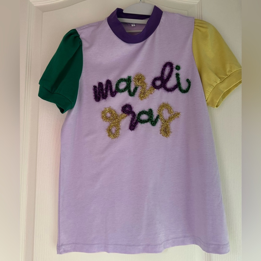Ladies Mardi Gras top blouse S/M